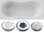 Alabama 1700 x 750mm Single Ended Whirlpool Bath - Option 1