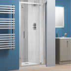 Alpha 6mm Pivot Doors - Silver