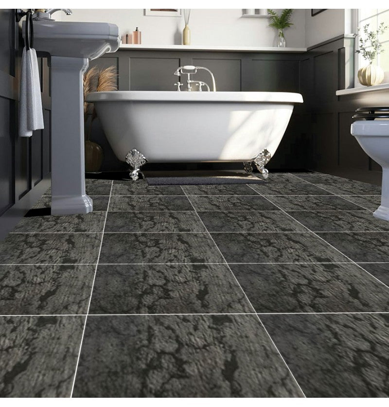 DuraFloor Anthracite Marble Rigid Click Luxury Vinyl Tile Flooring – 1.86m² Pack