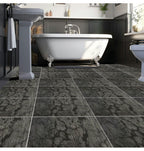 DuraFloor Anthracite Marble Rigid Click Luxury Vinyl Tile Flooring – 1.86m² Pack
