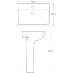 Arizona 500 1 Tap Hole Basin and Pedestal