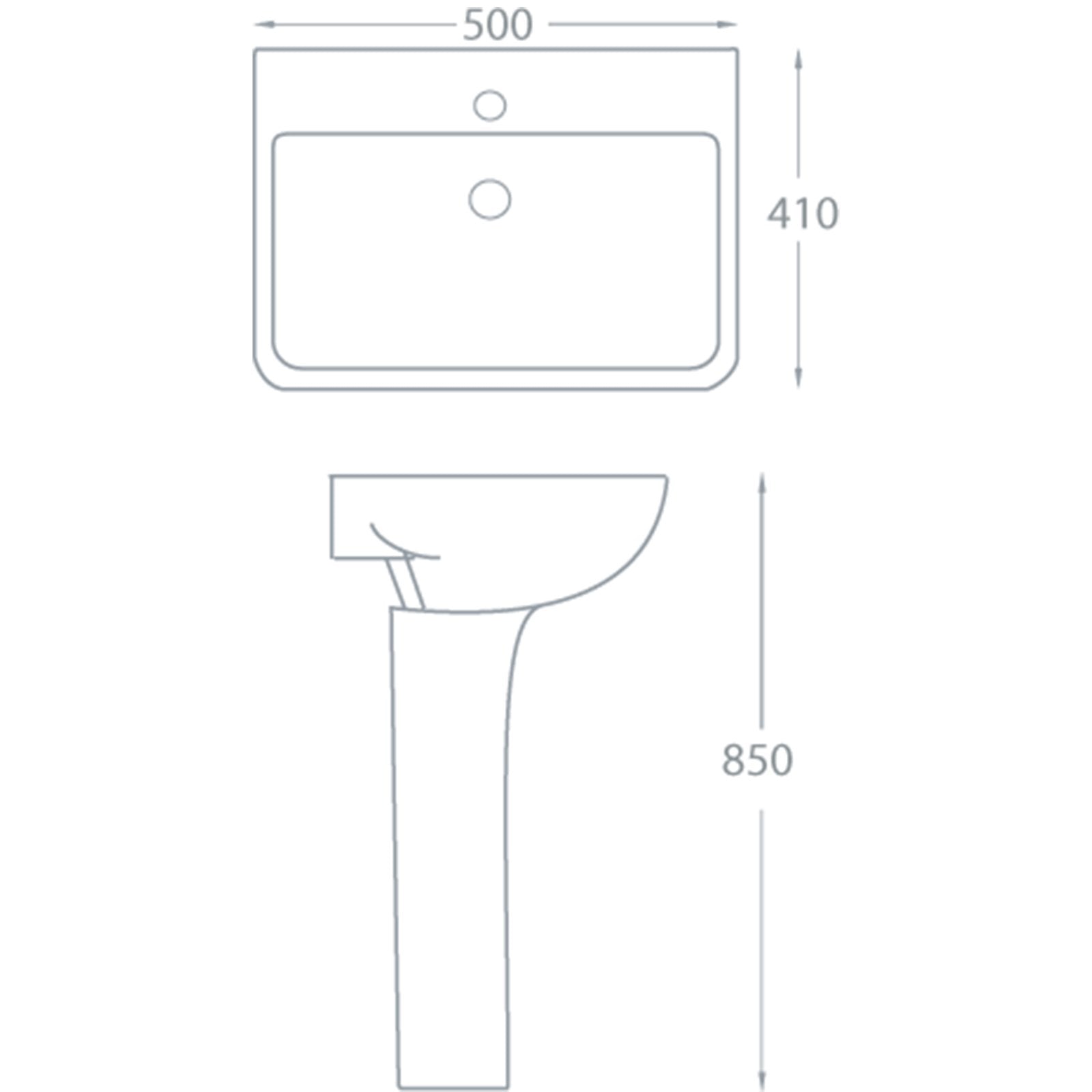Arizona 500 1 Tap Hole Basin and Pedestal