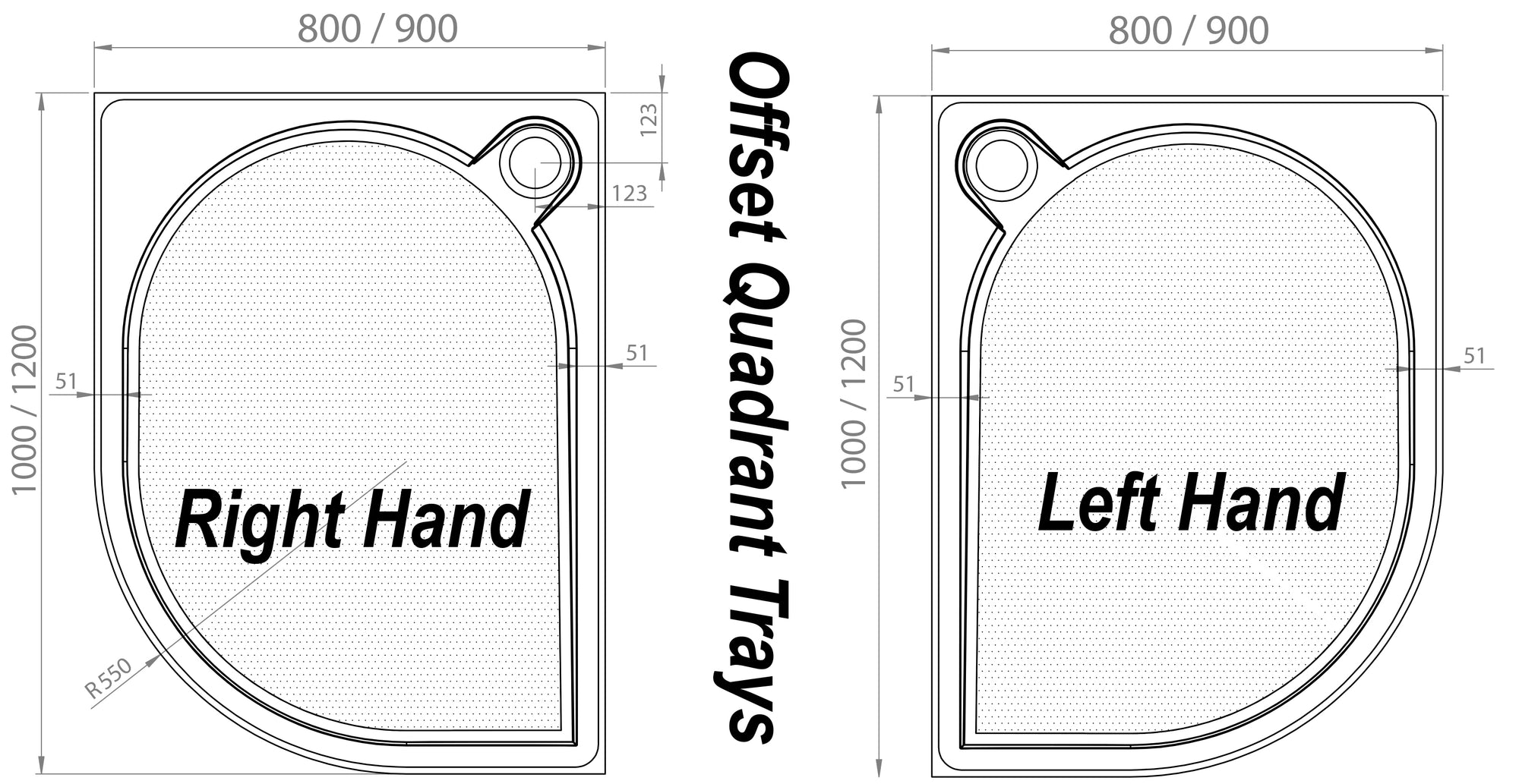 Ascent Premier 30mm Quadrant Shower Trays
