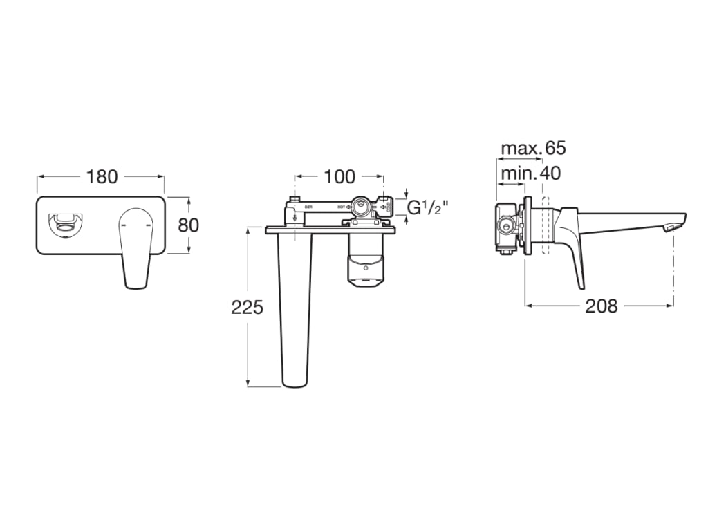 Roca Atlas Wall-Mounted Basin Mixer
