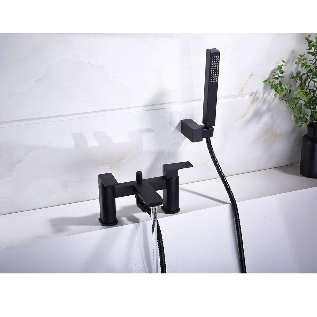 Bedgebury Deck Mounted Bath Shower Mixer Matt Black