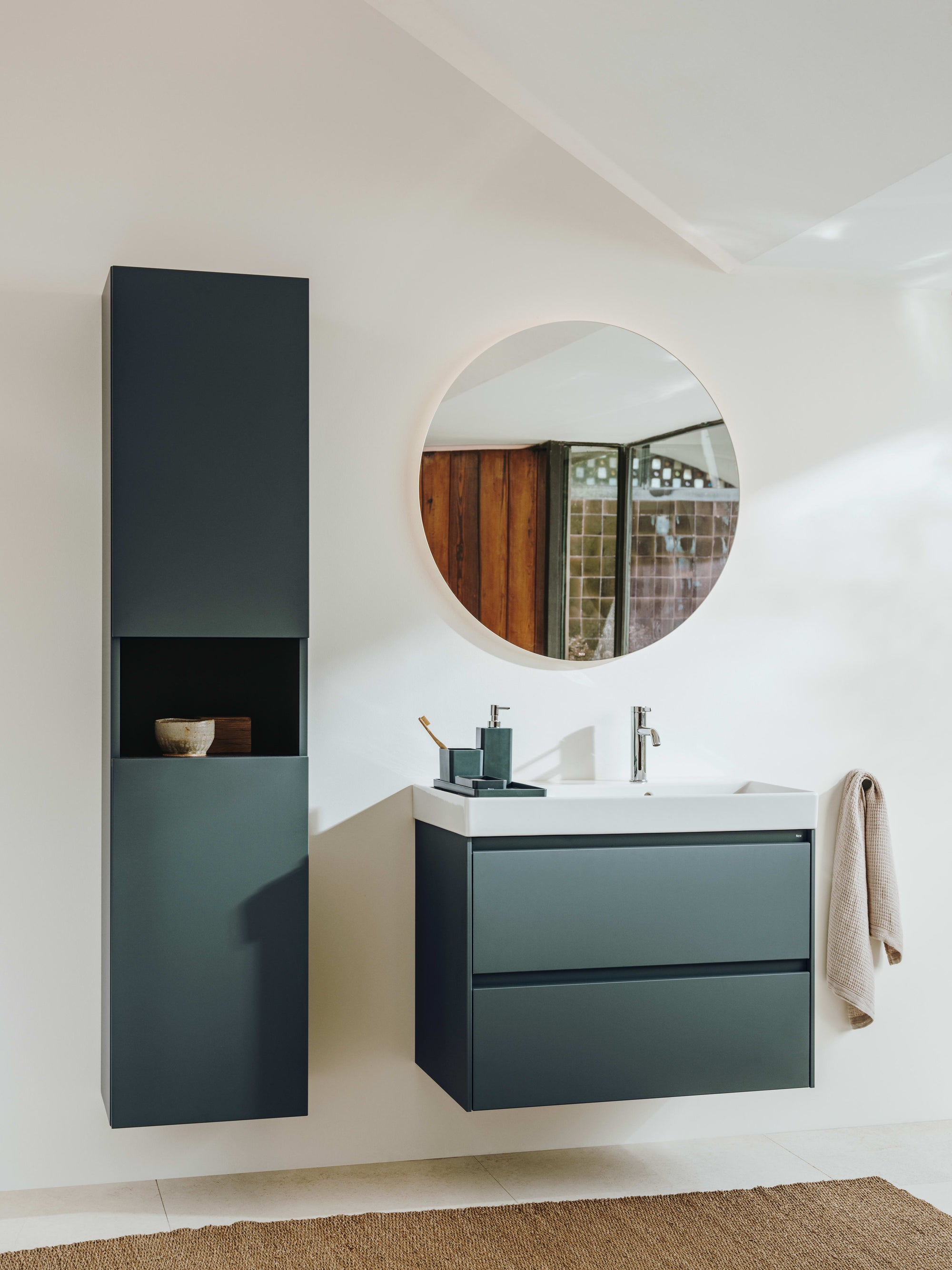 Roca Ona Basin Mixer Smooth Body with Cold Start