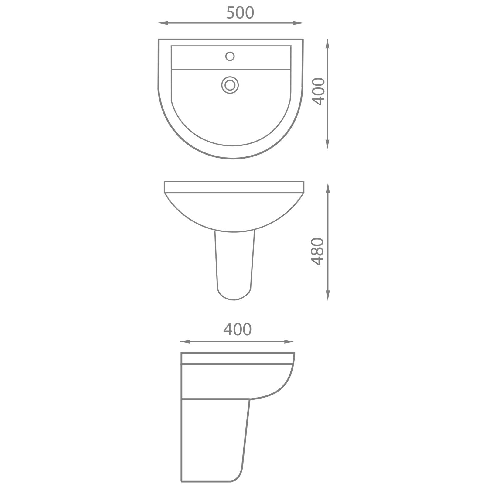 Carolina 560 1 Tap Hole Basin and Pedestal