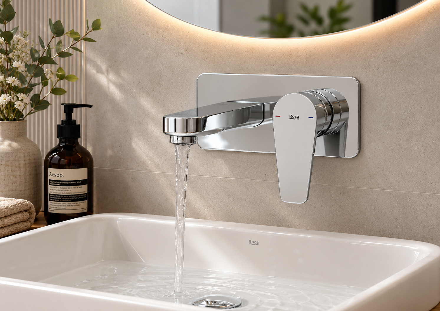 Roca Atlas Wall-Mounted Basin Mixer