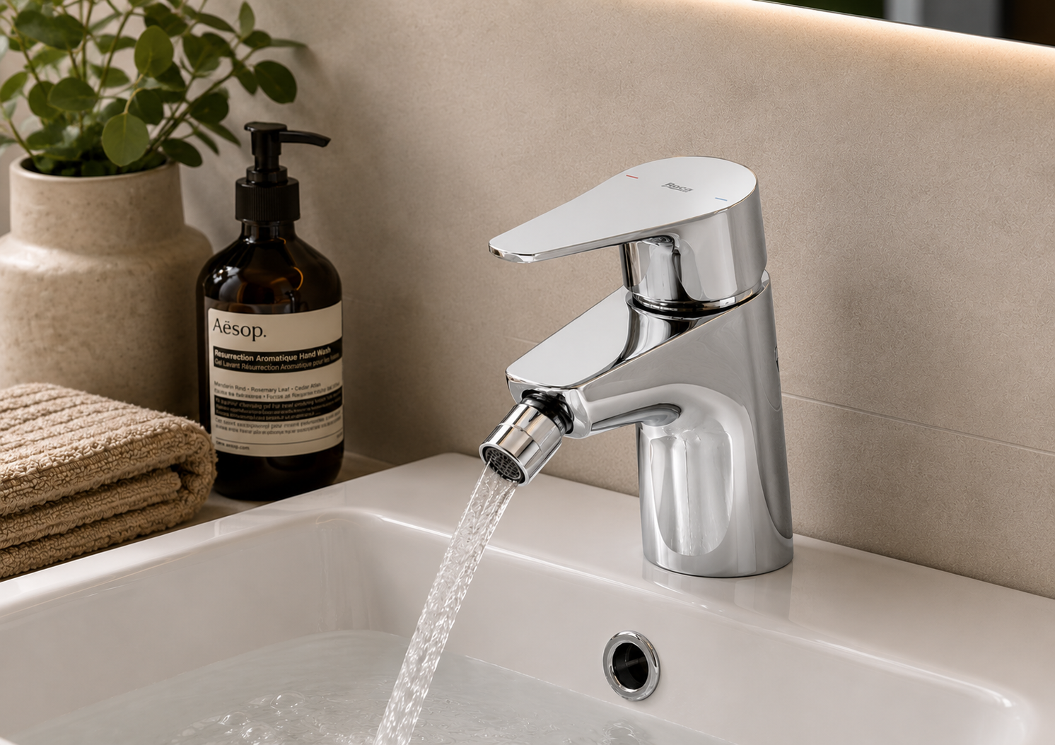 Roca Atlas Bidet Mixer with Chain Connector
