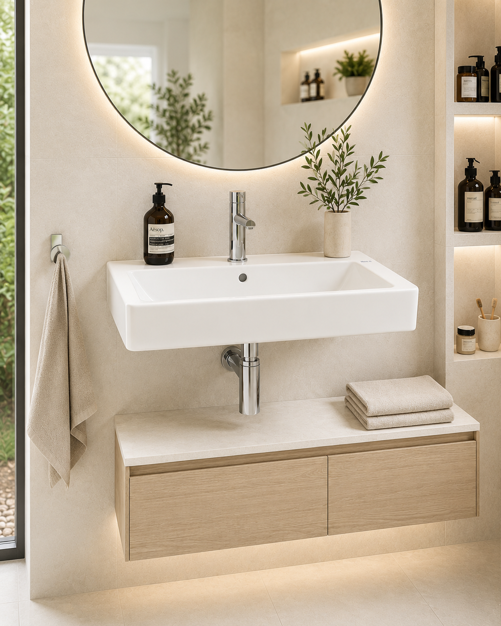 Roca Ona Compact 450 x 360mm 1 Tap Hole Basin