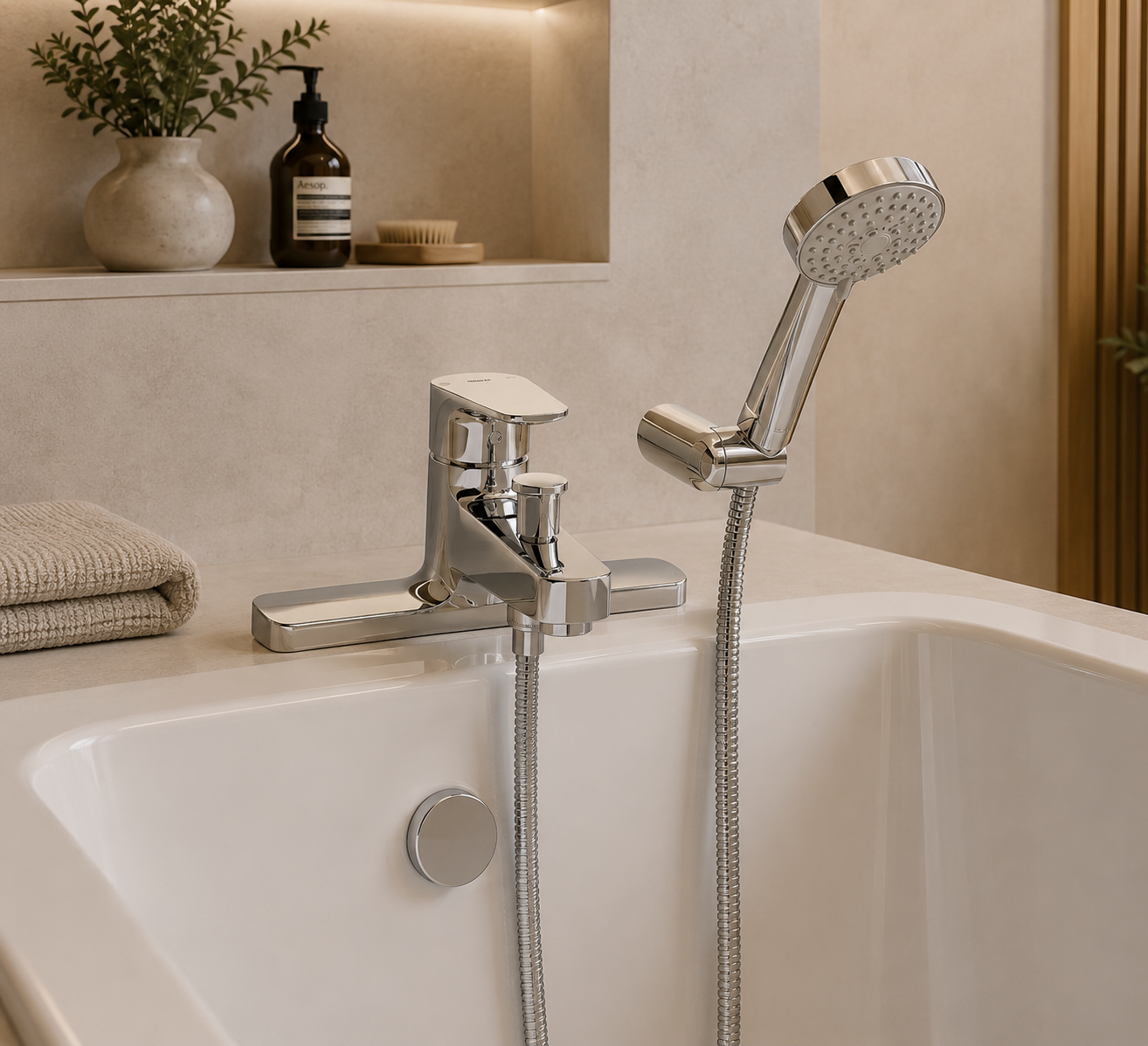 Roca Atlas Deck-Mounted Bath Shower Mixer