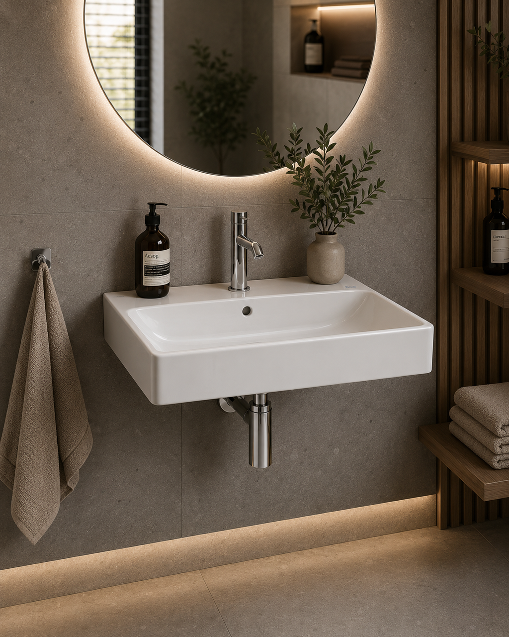 Roca Ona 600 x 460mm 1 Tap Hole Basin