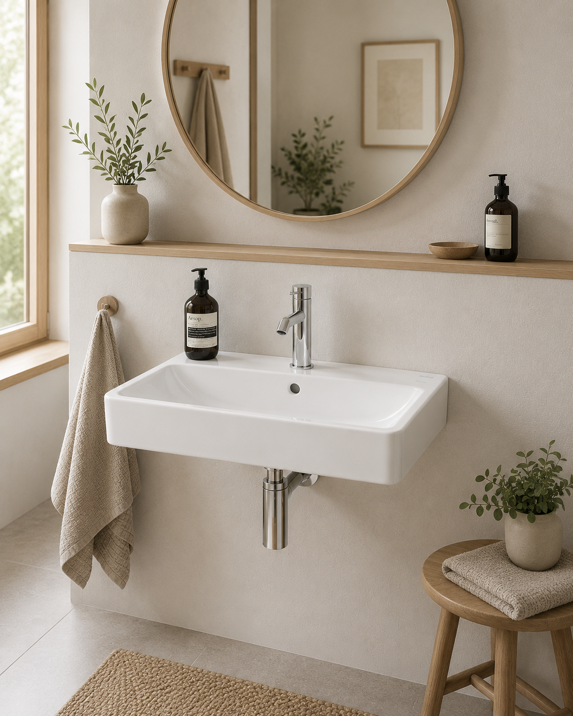 Roca Ona Compact 550 x 360mm 1 Tap Hole Basin