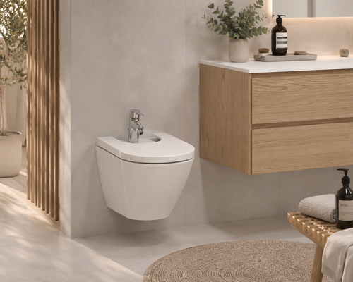 Roca The Gap Round Wall Hung Bidet with Cover