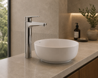 Roca Atlas Medium Plus Height Basin Mixer with Smooth Body