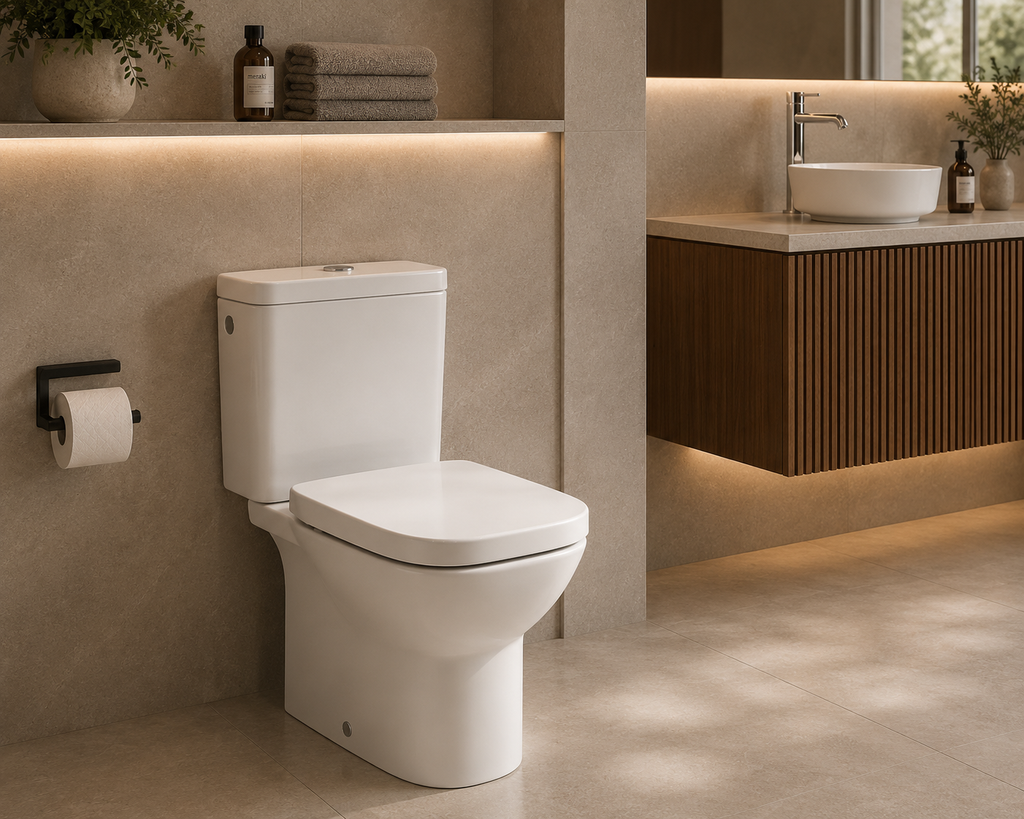 Roca Debba Square Rimless Close Coupled Pan - Open Back