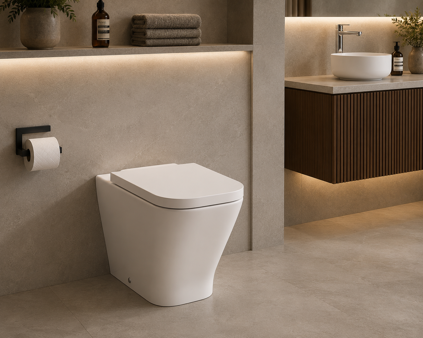 Roca The Gap Square Rimless Back to Wall Pan