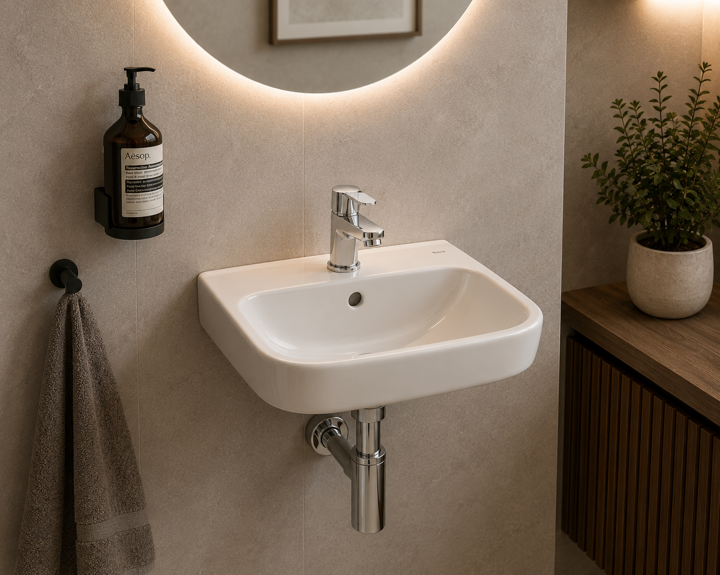 Roca Debba Cloakroom Basin - 400 x 320mm - 1 Tap Hole