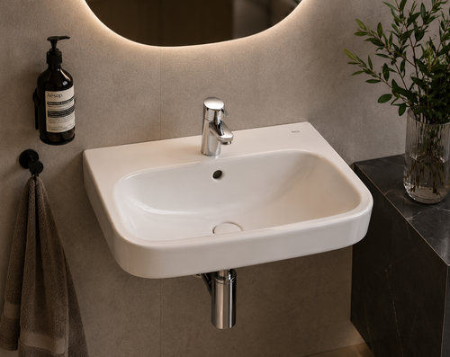 Roca Debba Cloakroom Basin - 600 x 480mm - 1 Tap Hole