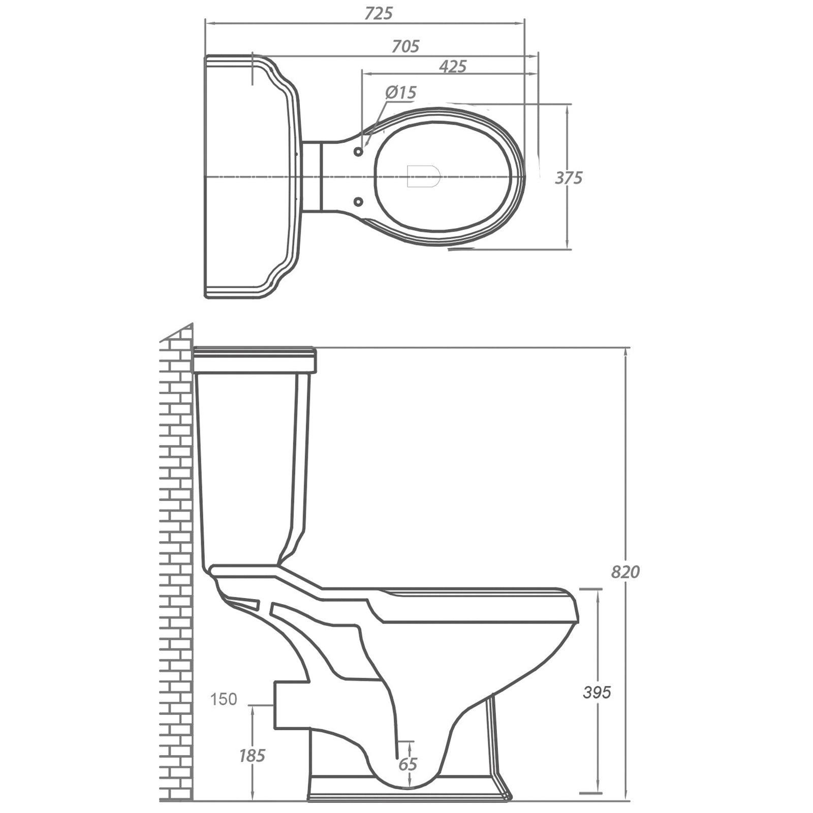 Classic Nouveau Close Coupled Pan with Soft Close Seat