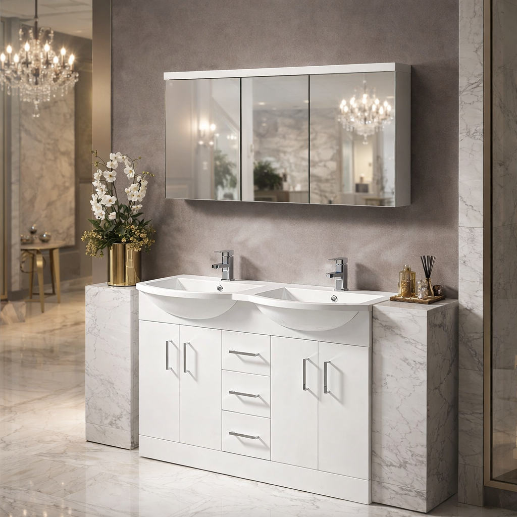 Eden 100 3-Door Mirror Cabinet