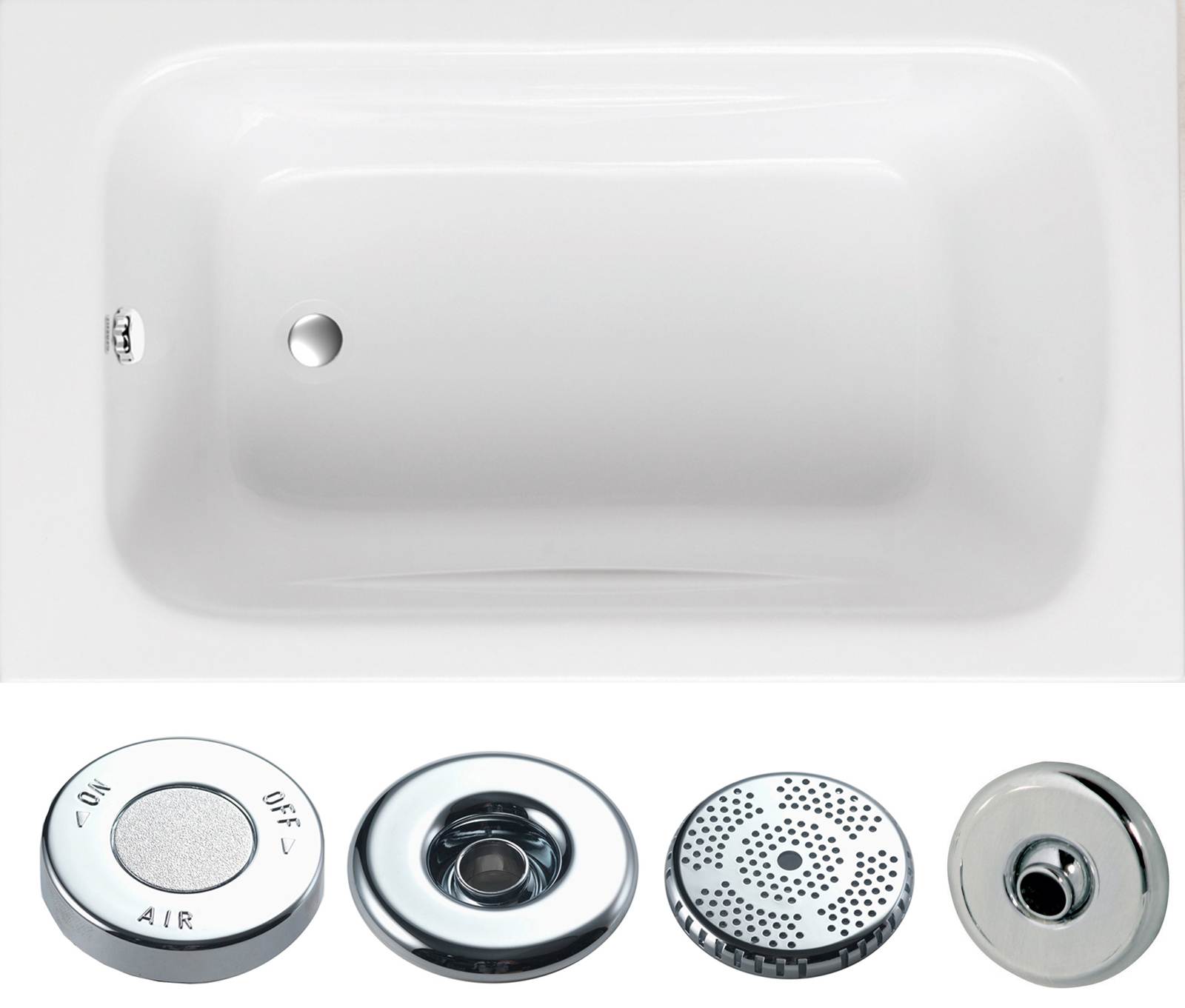 Dakota 1200 x 700mm Bath - Whirlpool Option 2