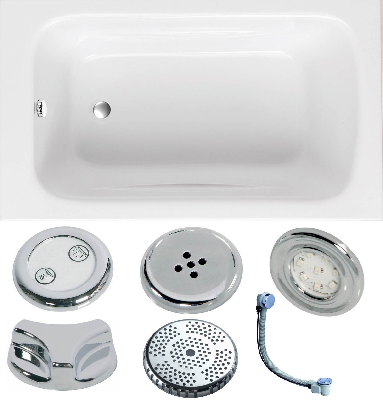 Dakota 1200 x 700mm Bath - Whirlpool Option 5