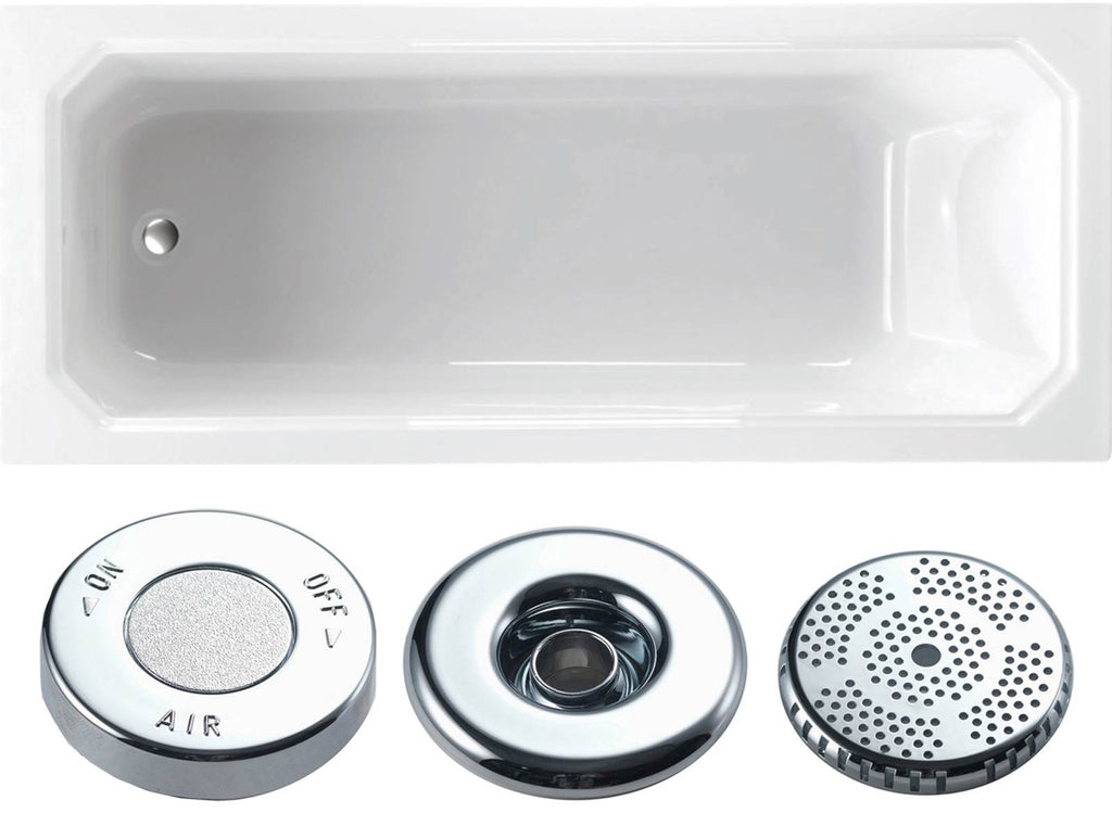 Deco 1700 x 700mm Single Ended Whirlpool Bath - Option 1