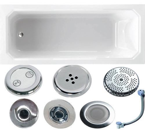 Deco 1700 x 700mm Single Ended Whirlpool Bath - Option 6