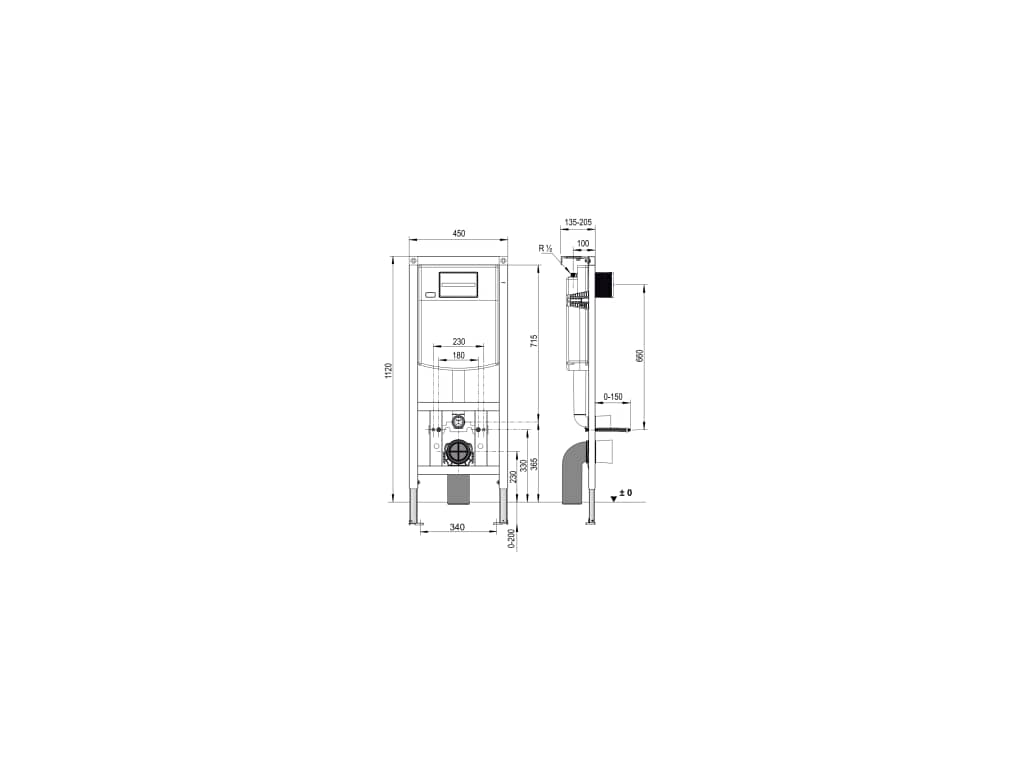Roca Duplo S Full Height Installation System with Cistern and Frame (AG)