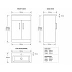 Eden 50 Slimline Vanity Unit & Basin - White