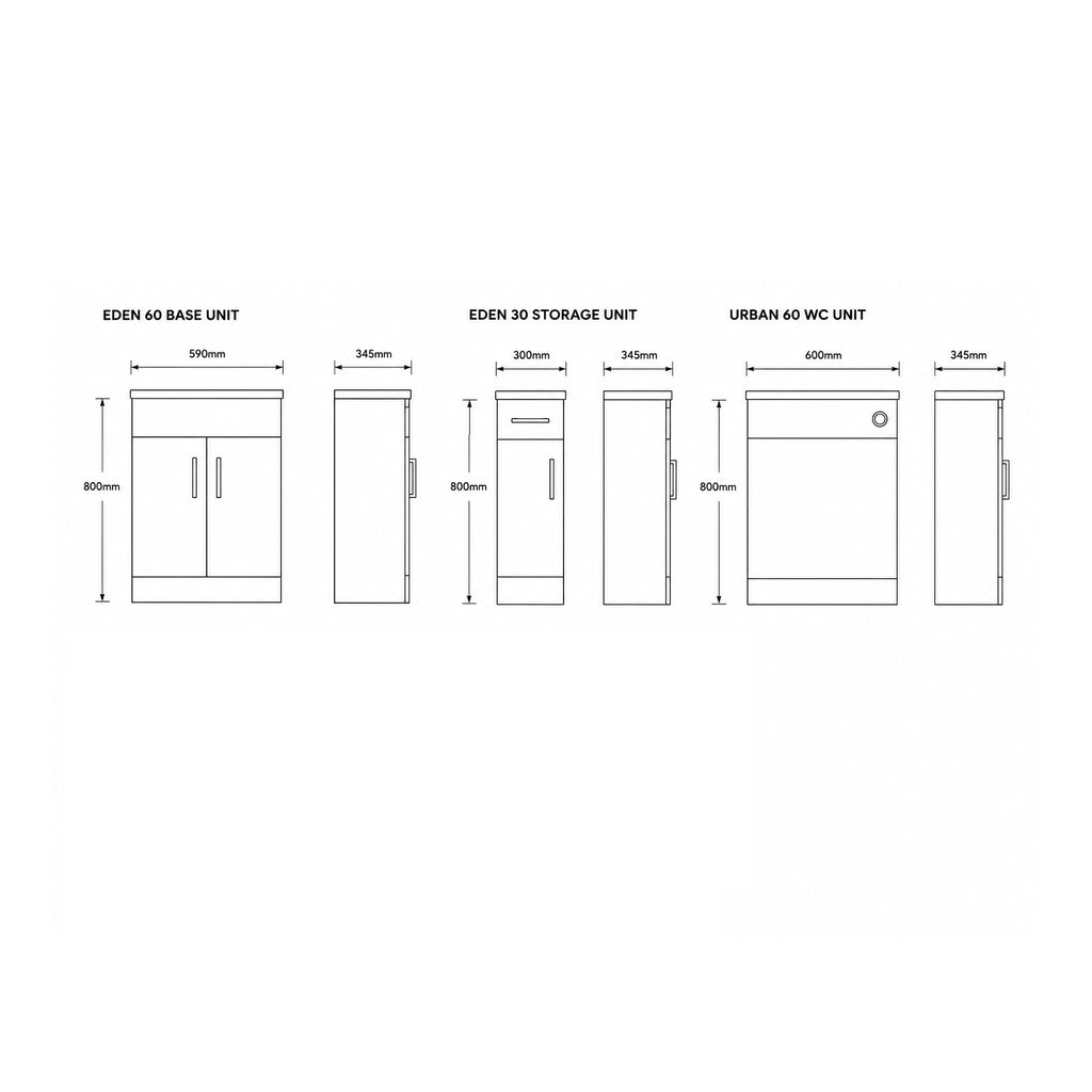 Eden Square 1500mm 1-Piece Basin Combination