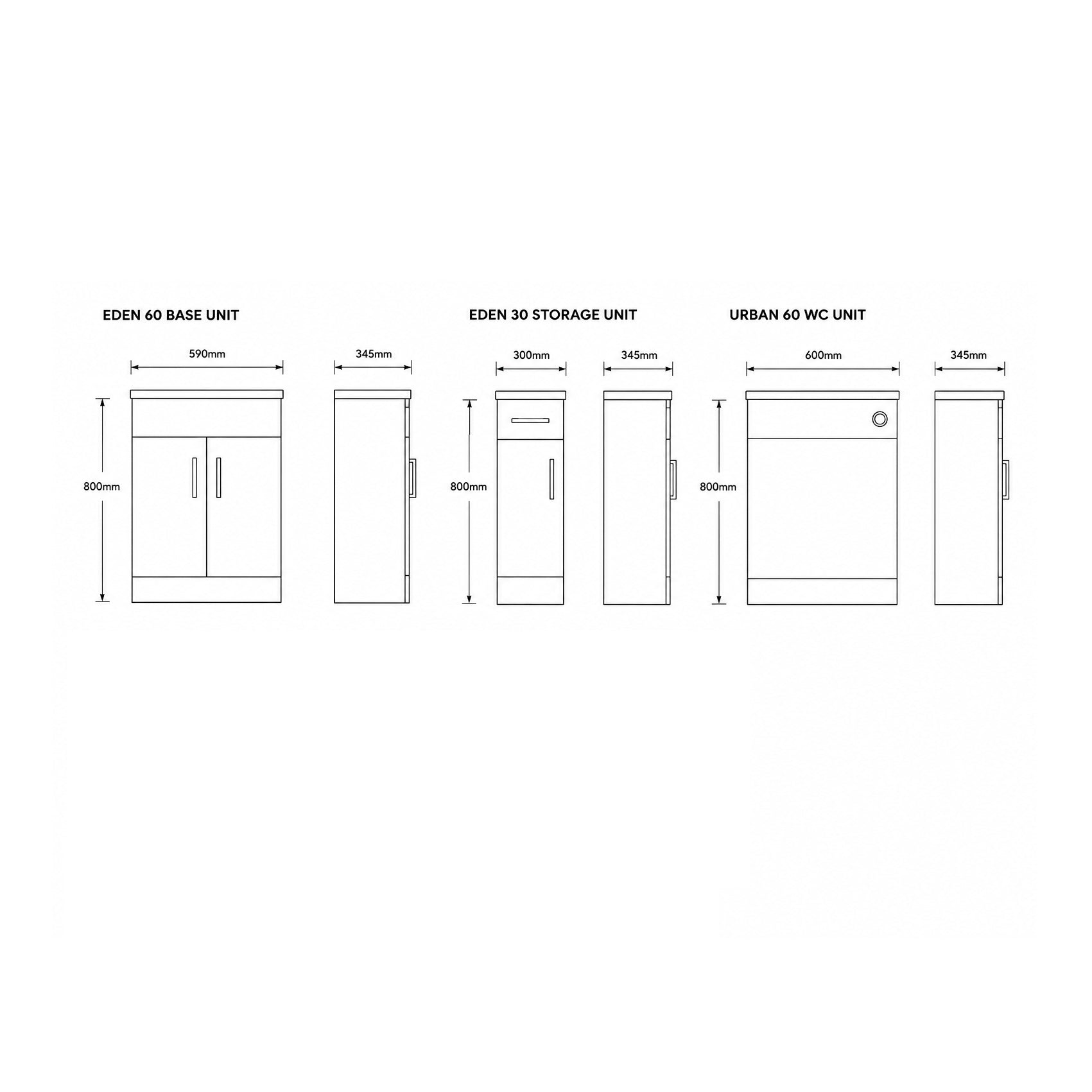 Eden Square 1500mm 1-Piece Basin Combination