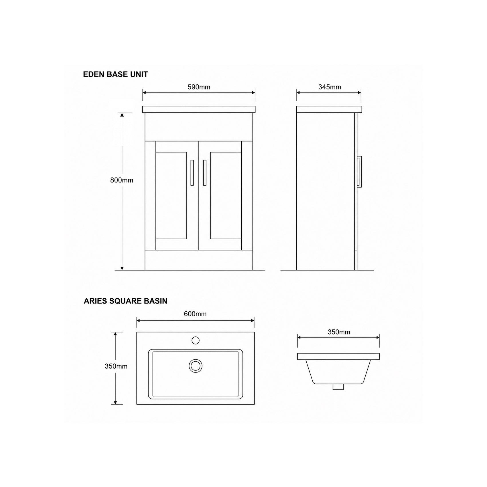 Eden 60 Vanity Unit & Basin