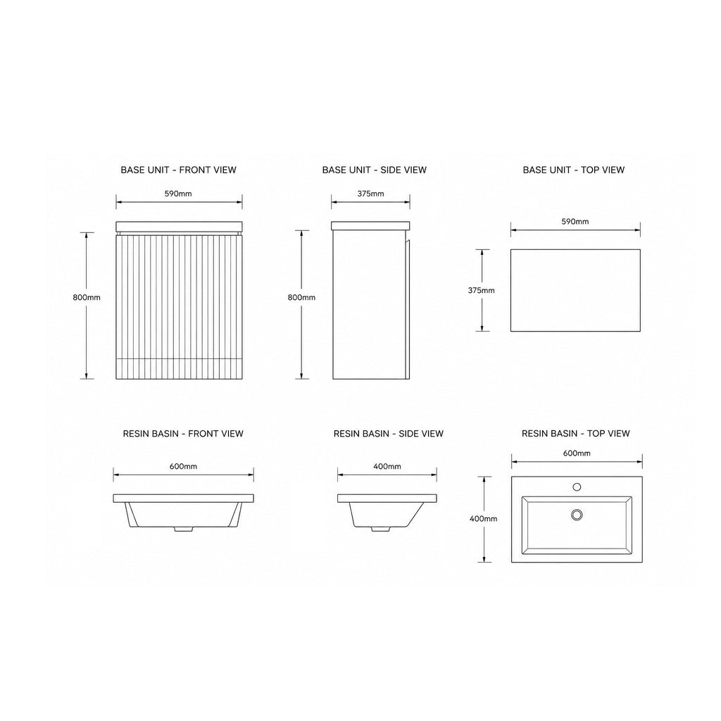 Evora 60 Base Unit & Basin - Platinum Grey