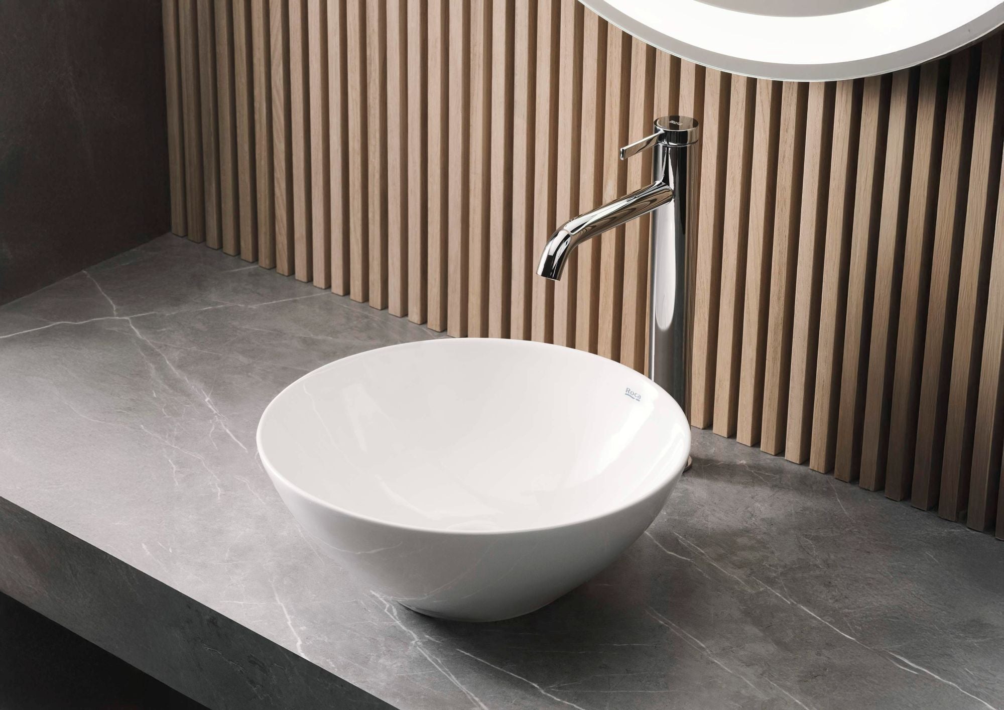Roca Ona Extended Basin Mixer Smooth Body with Cold Start