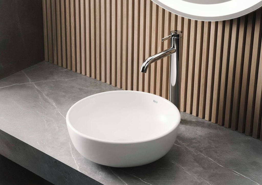 Roca Ona Extended Basin Mixer Smooth Body with Cold Start