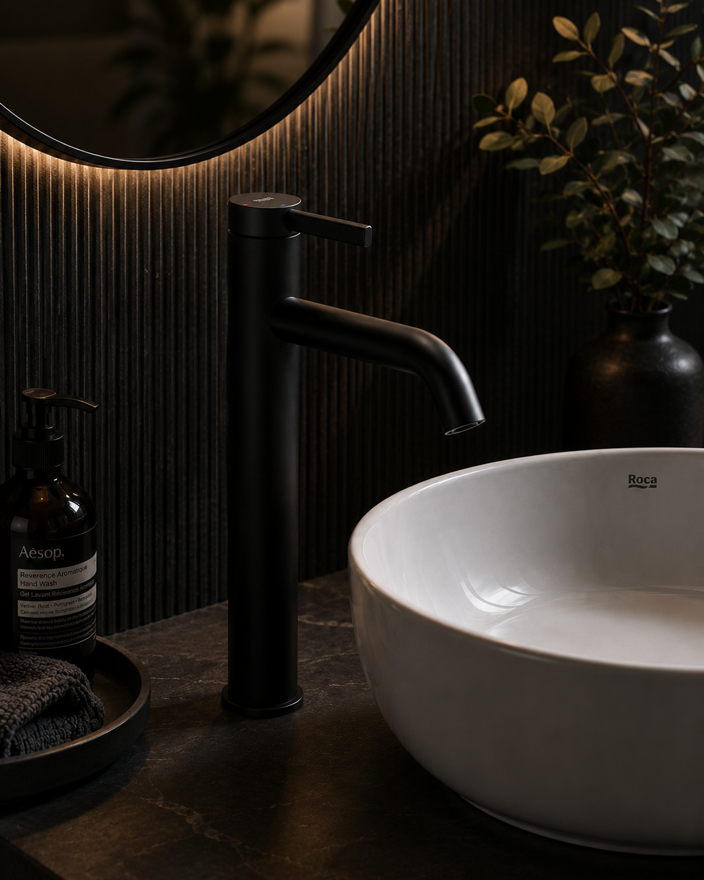 Roca Ona Extended Basin Mixer Smooth Body with Cold Start