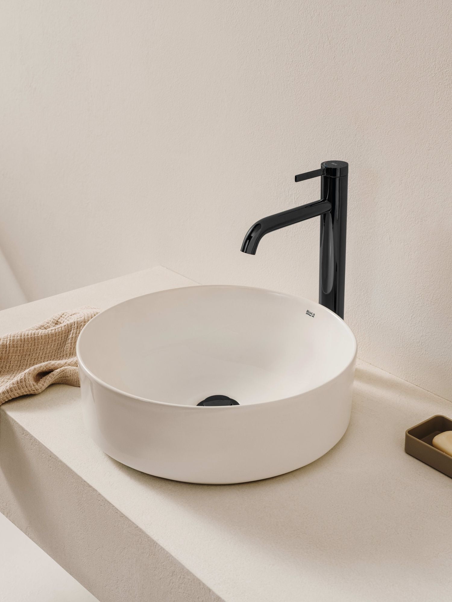 Roca Ona Extended Basin Mixer Smooth Body with Cold Start