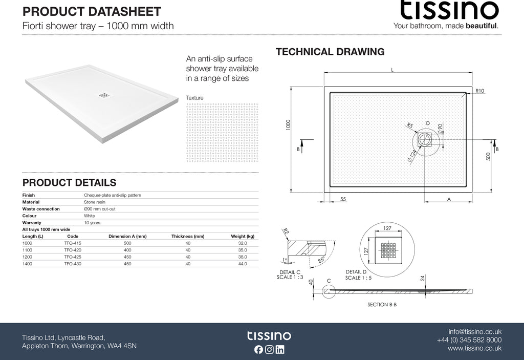 Fiorti Rectangular Shower Trays