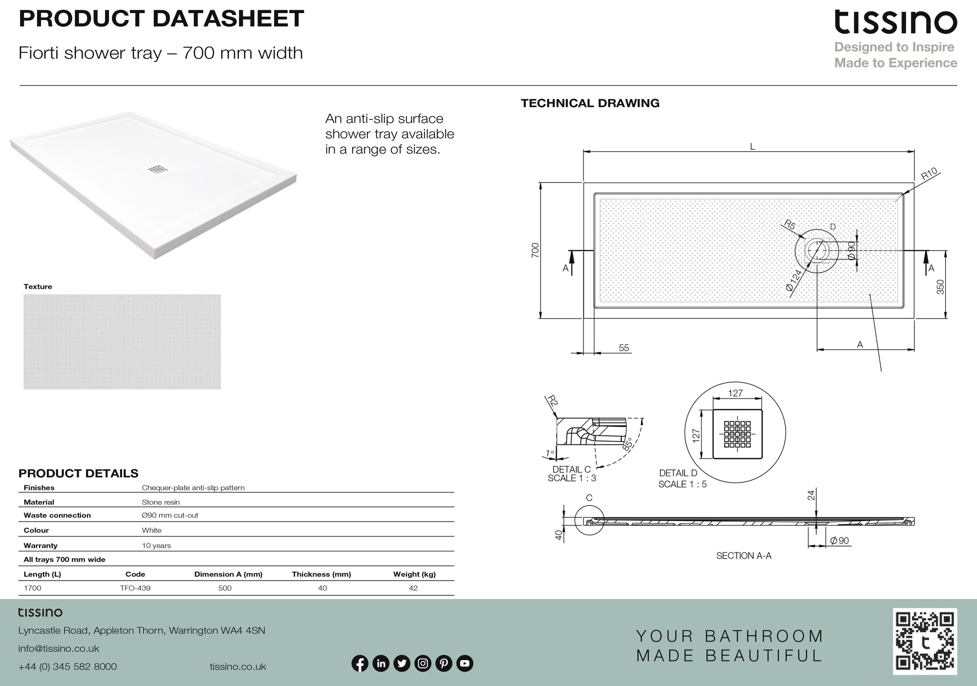 Fiorti Square Shower Trays