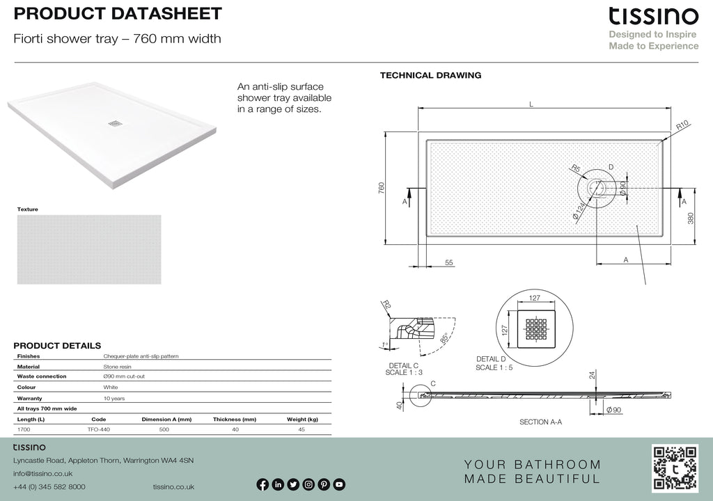 Fiorti Square Shower Trays