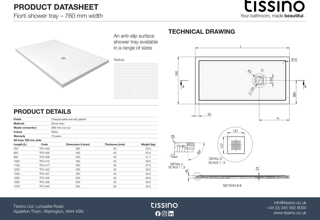Fiorti Rectangular Shower Trays