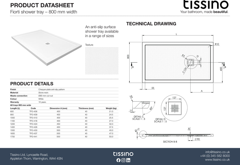 Fiorti Rectangular Shower Trays