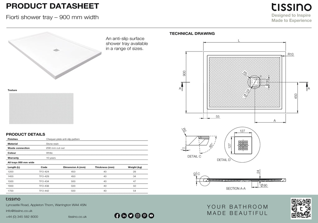 Fiorti Square Shower Trays