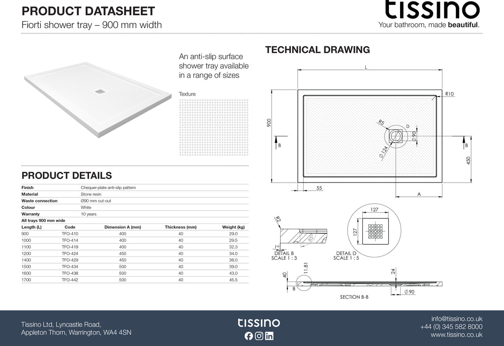 Fiorti Rectangular Shower Trays
