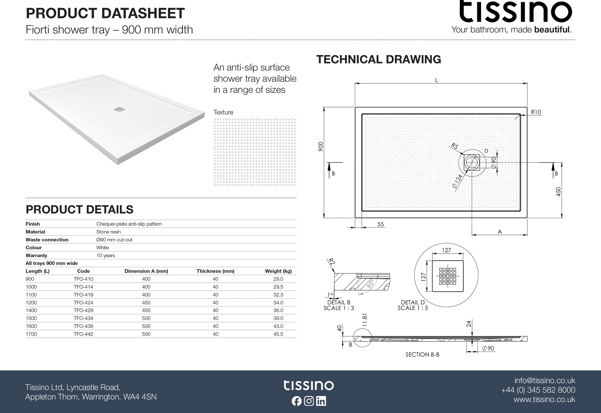 Fiorti Rectangular Shower Trays