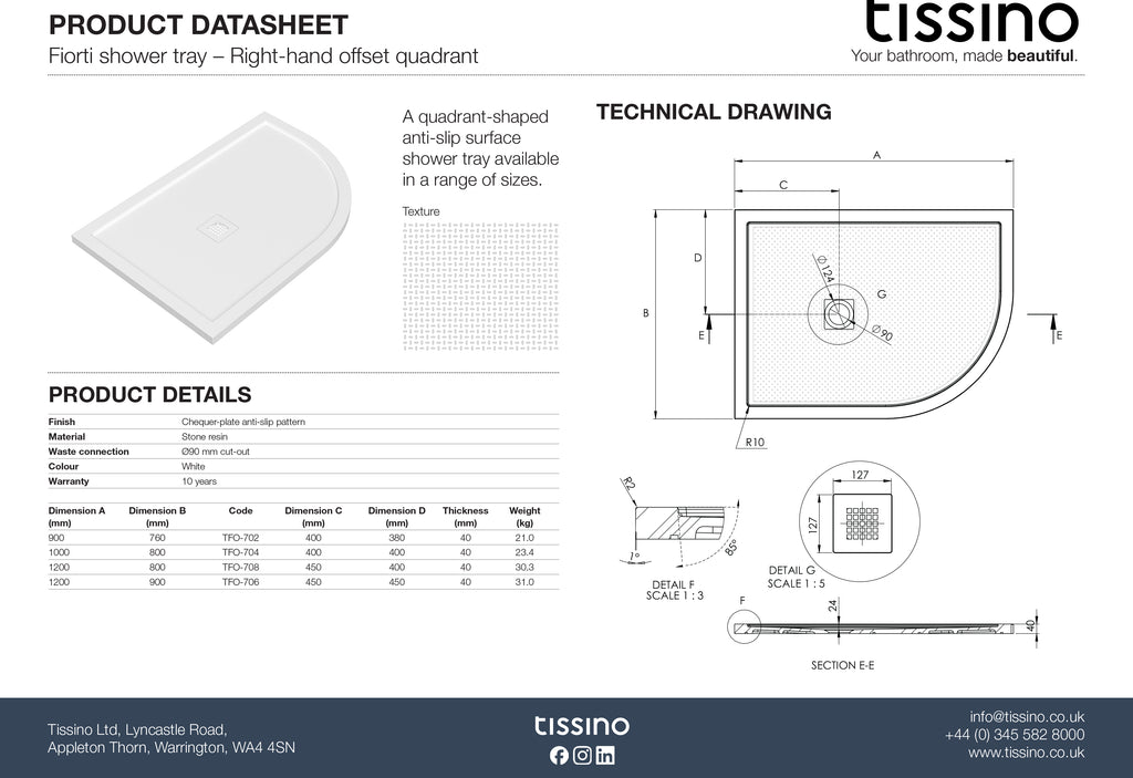 Fiorti Offset Quadrant Shower Trays
