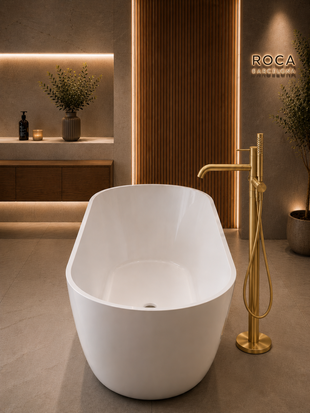 Roca Ona Floorstanding Bath-Shower Mixer