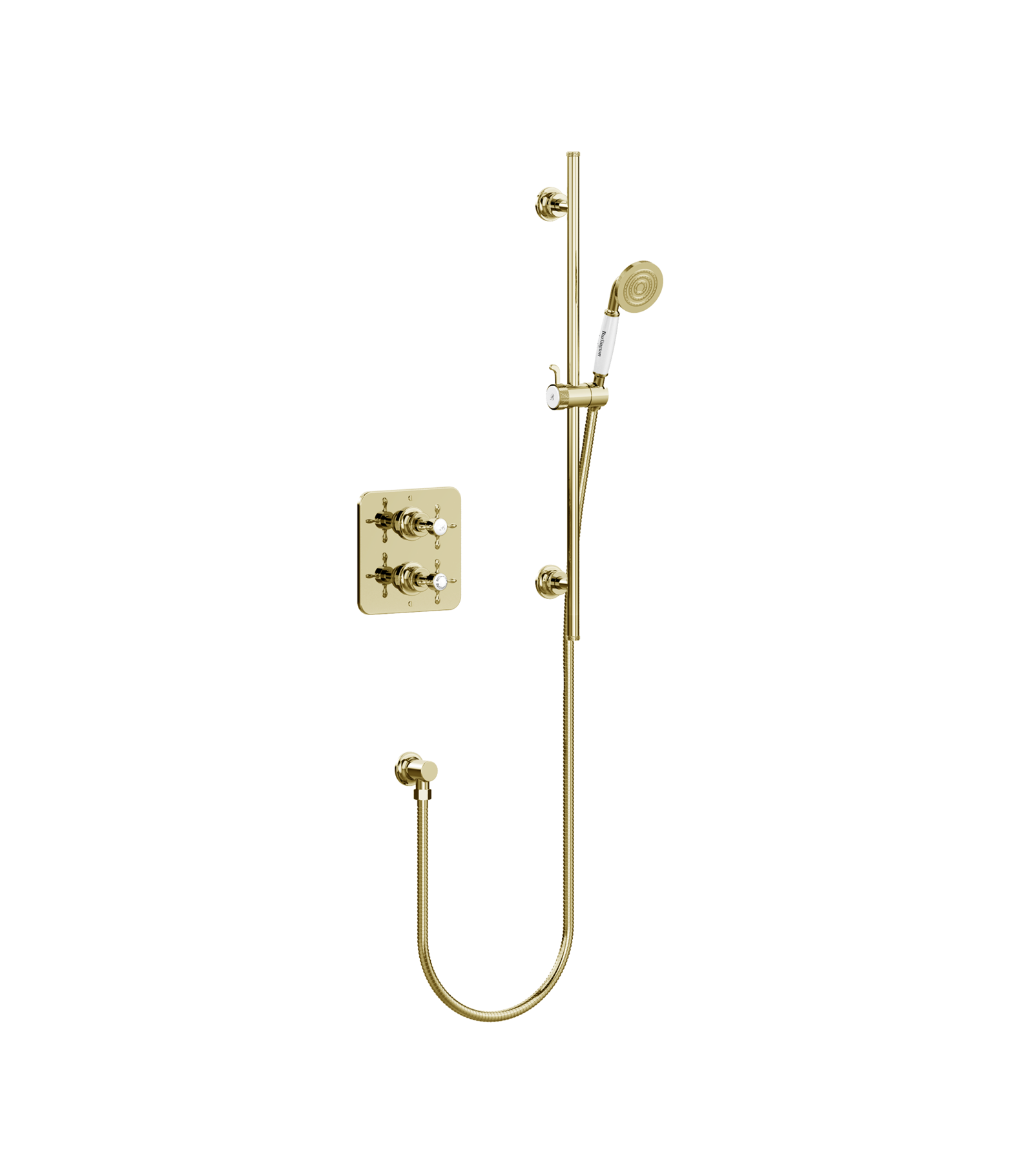 Burlington Guild Square Thermostatic Concealed Shower Set 1 - Gold